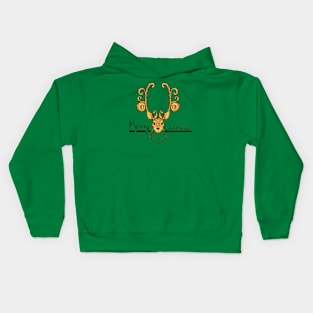 Merry Christmas - Santa Reindeer Kids Hoodie